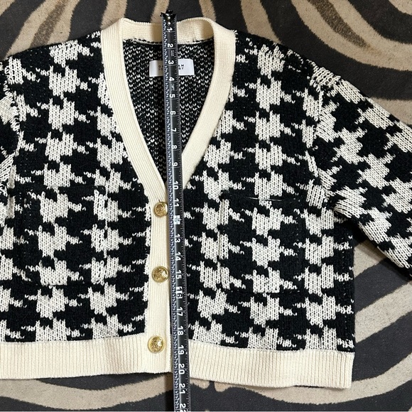 DEREK LAM 10 CROSBY Houndstooth Cropped Wool Blend Cardigan🌸 - Picture 11 of 12